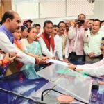 जिला पंचायत अध्यक्ष के लिए भाजपा उम्मीदवार हेमा गैडा ने किया नामांकन