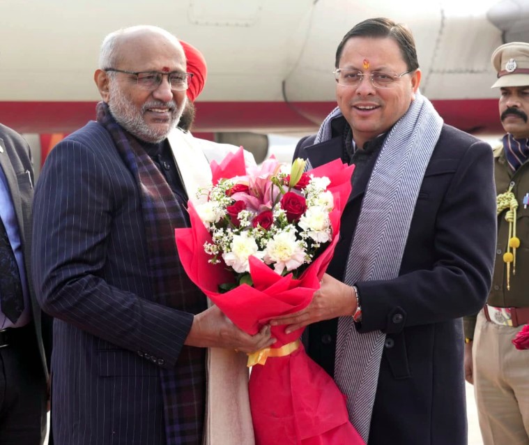 उपराष्ट्रपति सी.पी. राधाकृष्णन का उत्तराखंड आगमन, सीएम धामी ने किया स्वागत