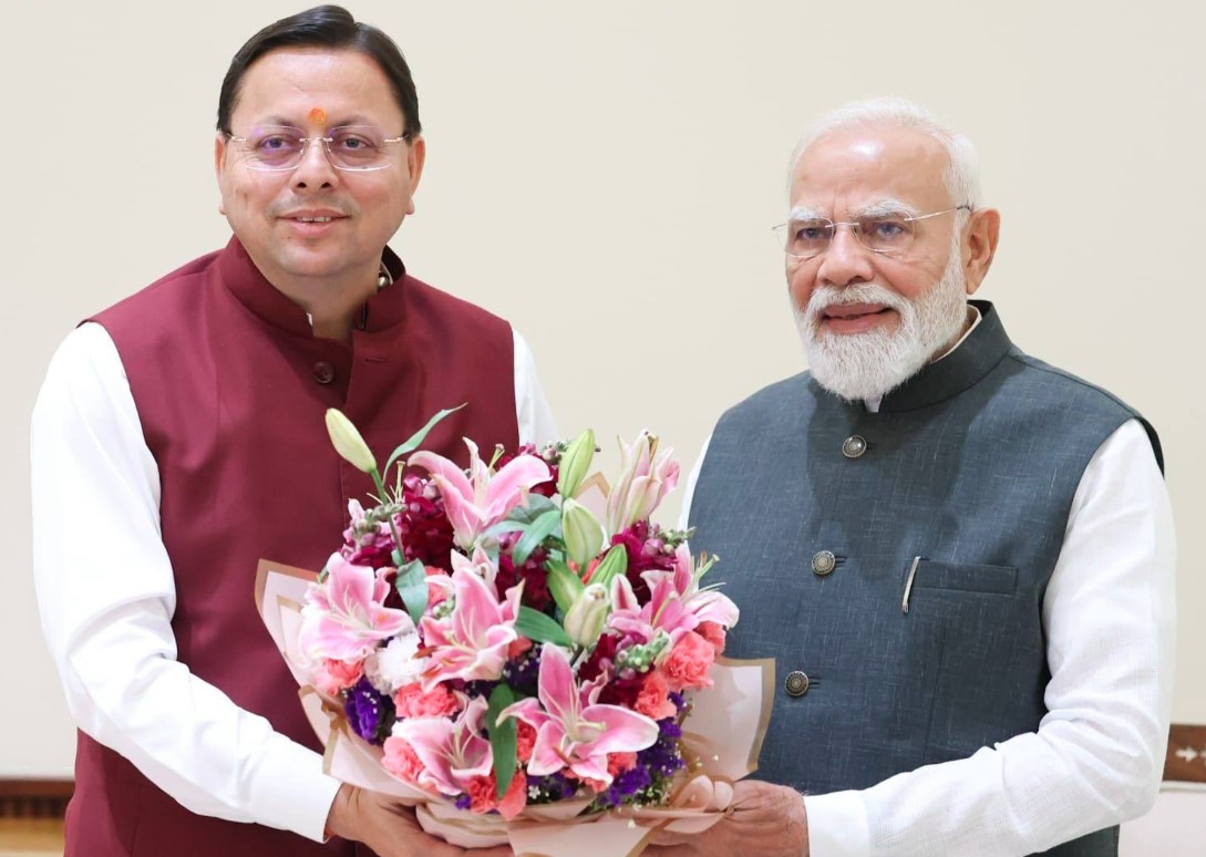 मुख्यमंत्री धामी ने प्रधानमंत्री मोदी से की शिष्टाचार भेंट